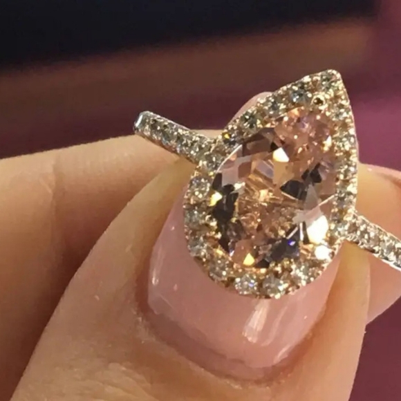 Rose Gold Morganite Ring SIZE 7 - Picture 3 of 4